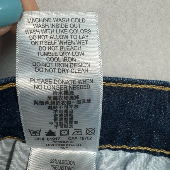 Levis 511 Slim Patchwork Jeans Boys Size 16 28X28 Dark Wash Mid Rise - Picture 7 of 15